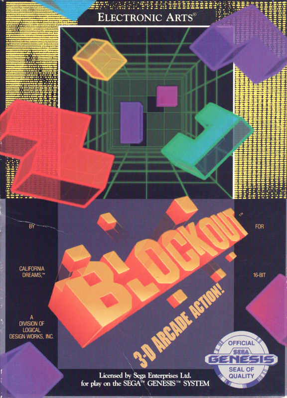 Blockout box art for Sega Genesis
